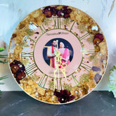 Resin-Preserved Round Wall Clock | Wedding Flower Preservation